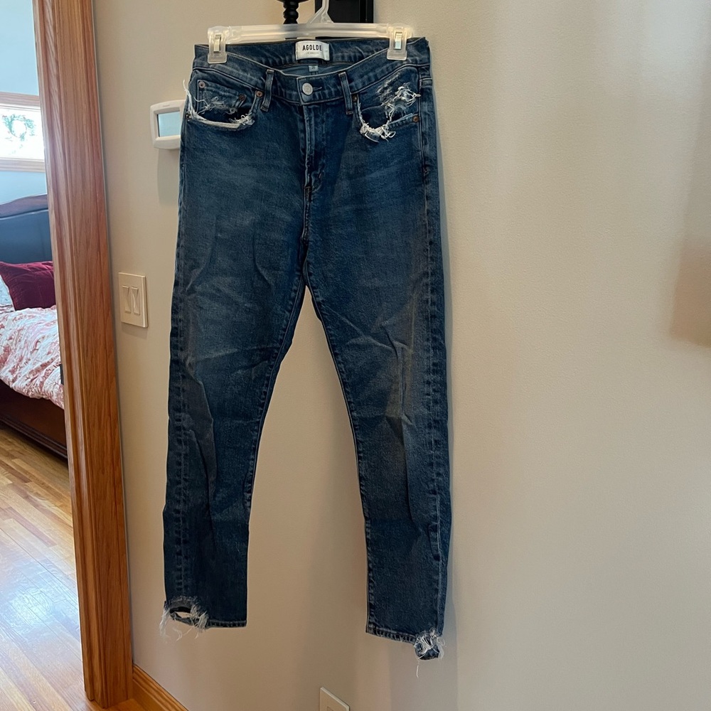 AGOLDE TONI MID RISE STRAIGHT JEANS IN STRATOSPHERE SIZE 26